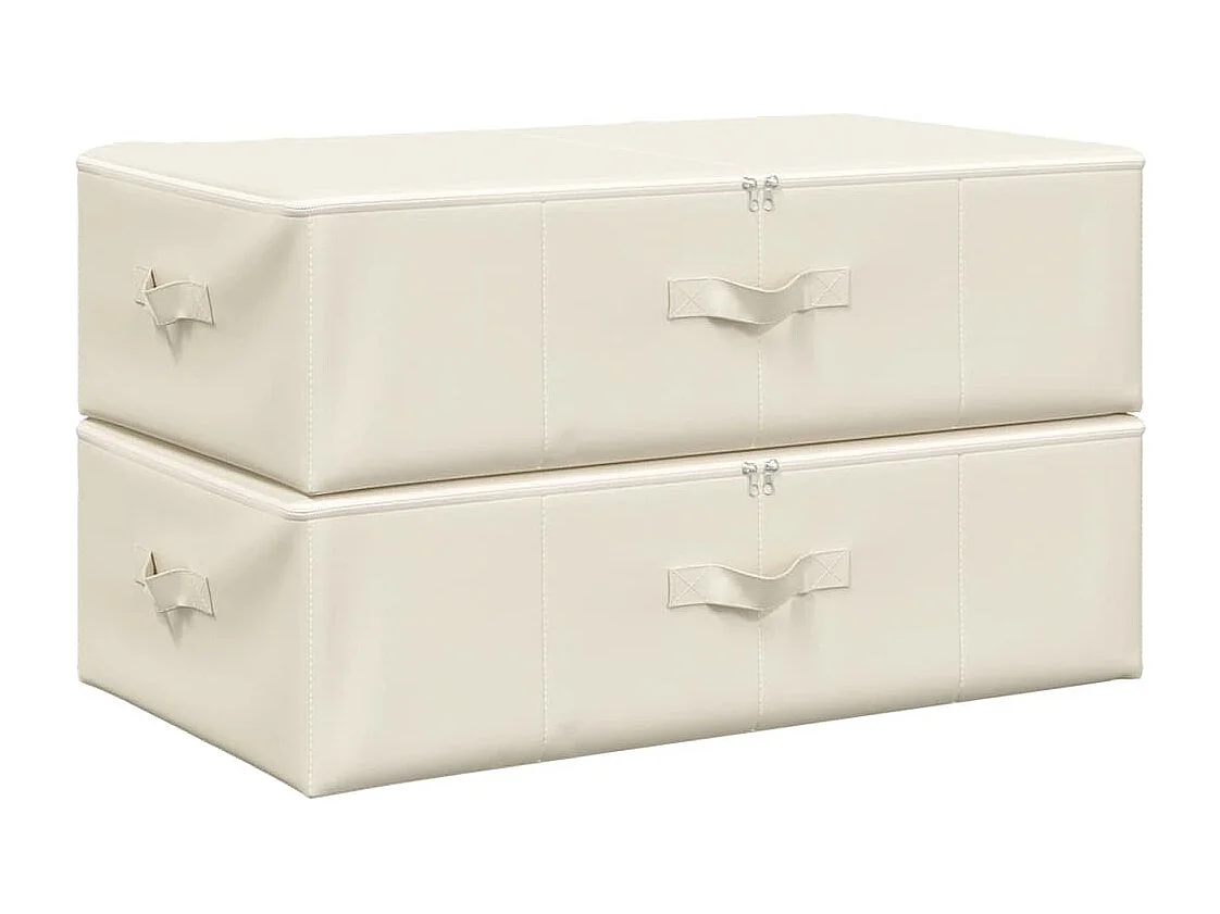 Opbergdozen 2 stuks Stof 70x40x18 cm Crème