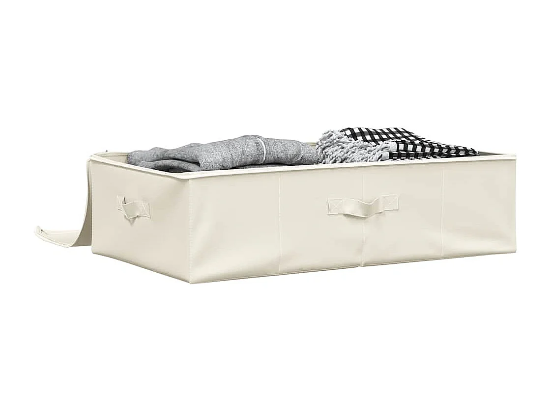 Boîtes de rangement 2 pcs Tissu 70x40x18 cm Crème