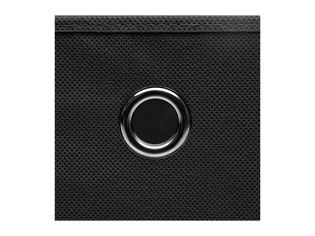 Boîtes de rangement avec couvercle 10 pcs Noir 32x32x32cm Tissu