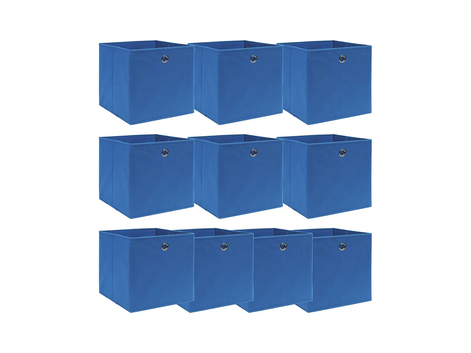 Boîtes de rangement 10 pcs Bleu 32x32x32 cm Tissu