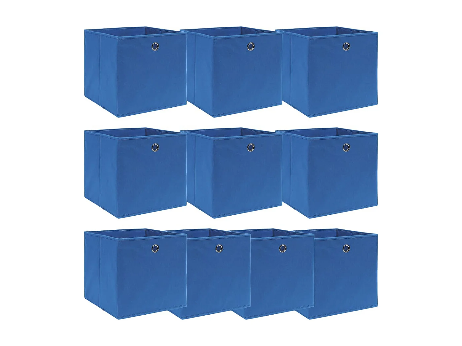 Boîtes de rangement 10 pcs Bleu 32x32x32 cm Tissu