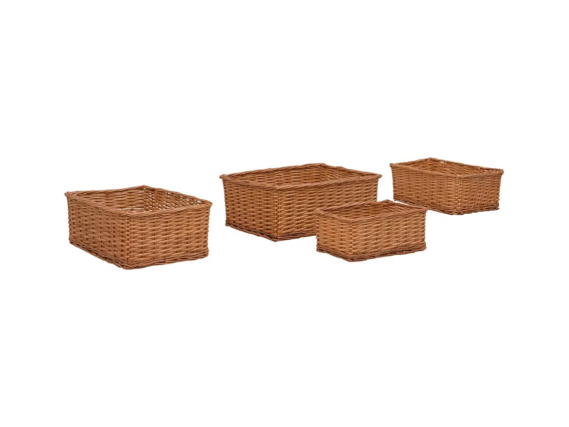 Ensemble de paniers gigognes 4 pcs Marron Saule