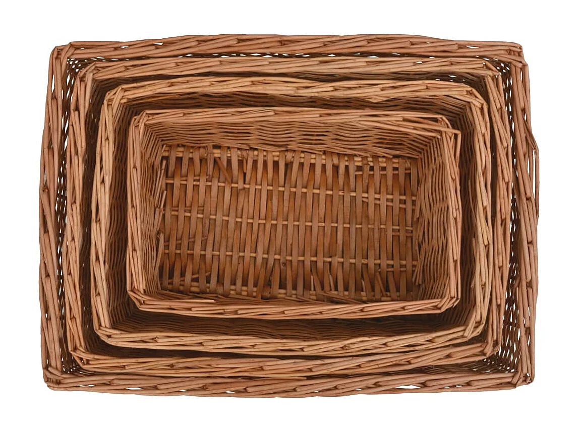 Ensemble de paniers gigognes 4 pcs Marron Saule