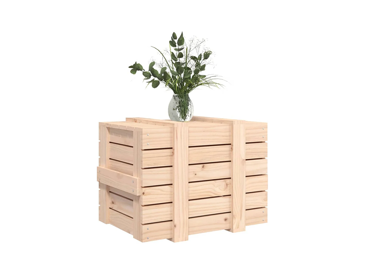 Boîte de rangement 58x40,5x42 cm Bois massif de pin