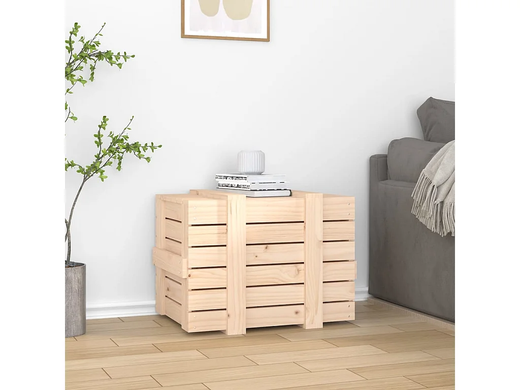 Boîte de rangement 58x40,5x42 cm Bois massif de pin