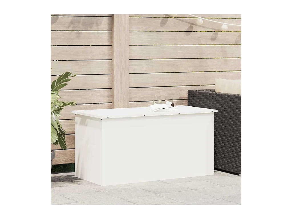 Boîte de Rangement Extérieure Blanc 100 x 50.5 x 50 cm