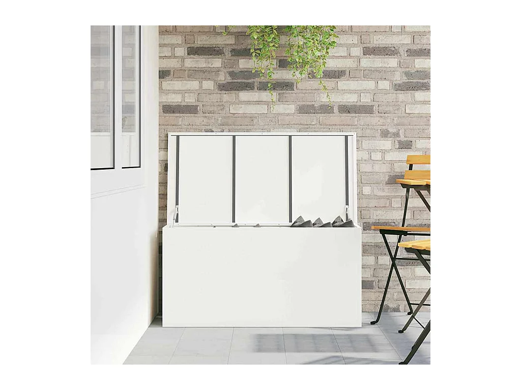 Boîte de Rangement Extérieure Blanc 100 x 50.5 x 50 cm