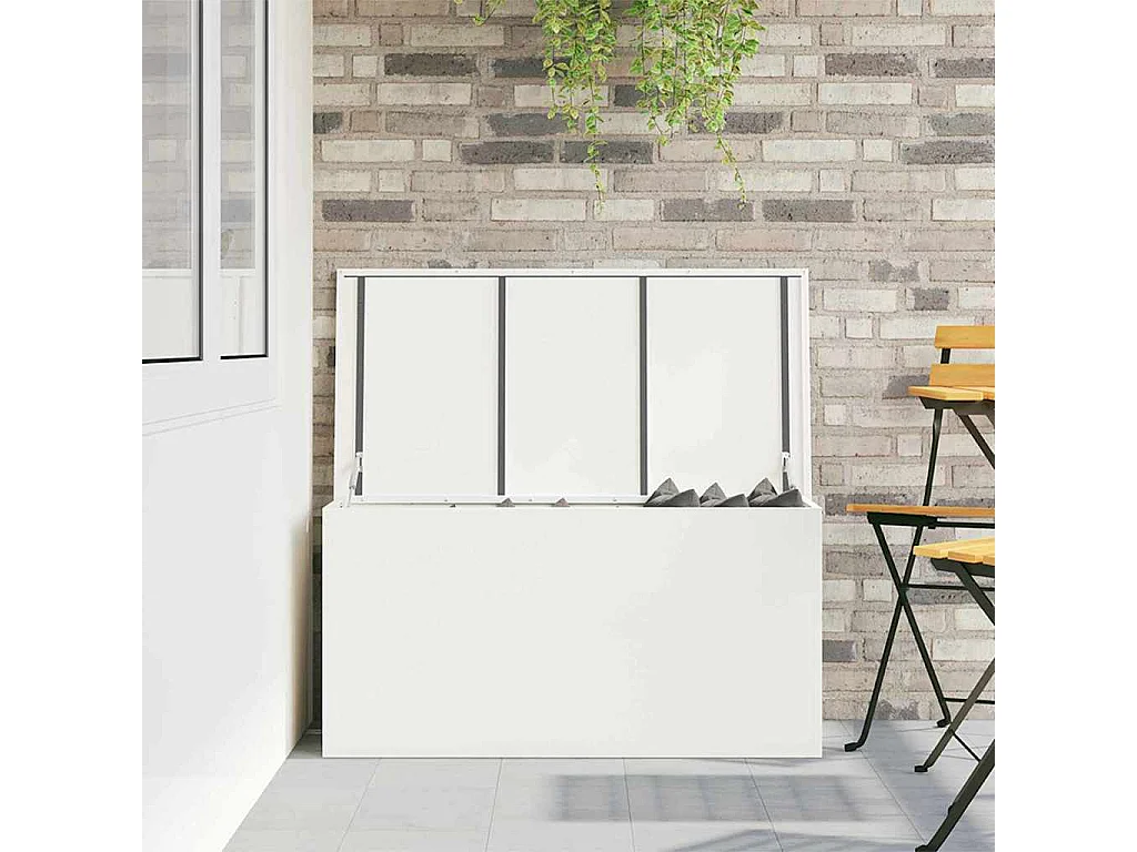 Boîte de Rangement Extérieure Blanc 100 x 50.5 x 50 cm