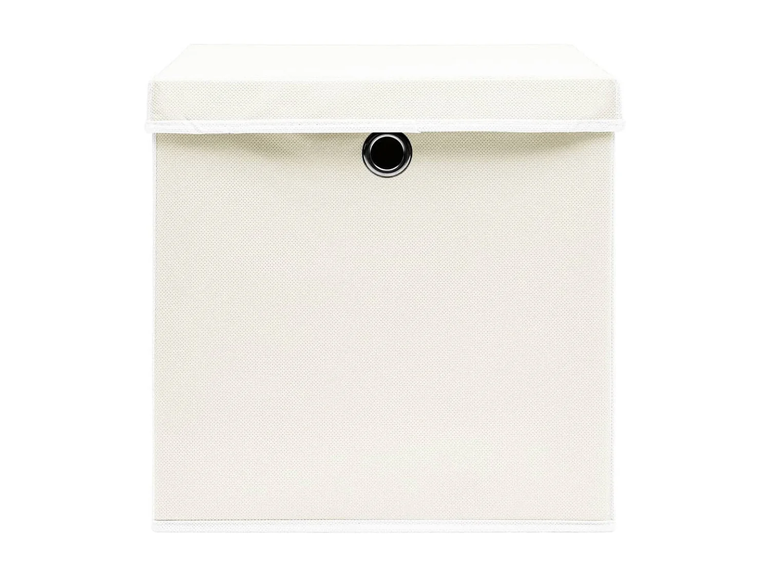 Cajas de almacenamiento con tapa, 4 unidades, blancas, 32 x 32 x 32 cm, de tela