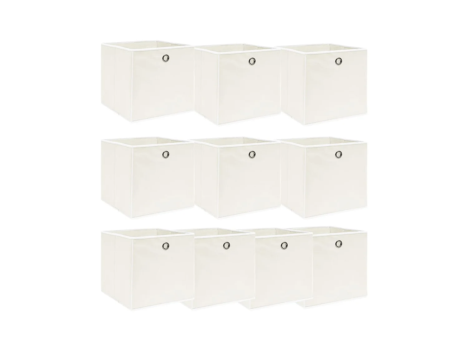Cajas de almacenaje 10 uds Blanco 32x32x32 cm Tela