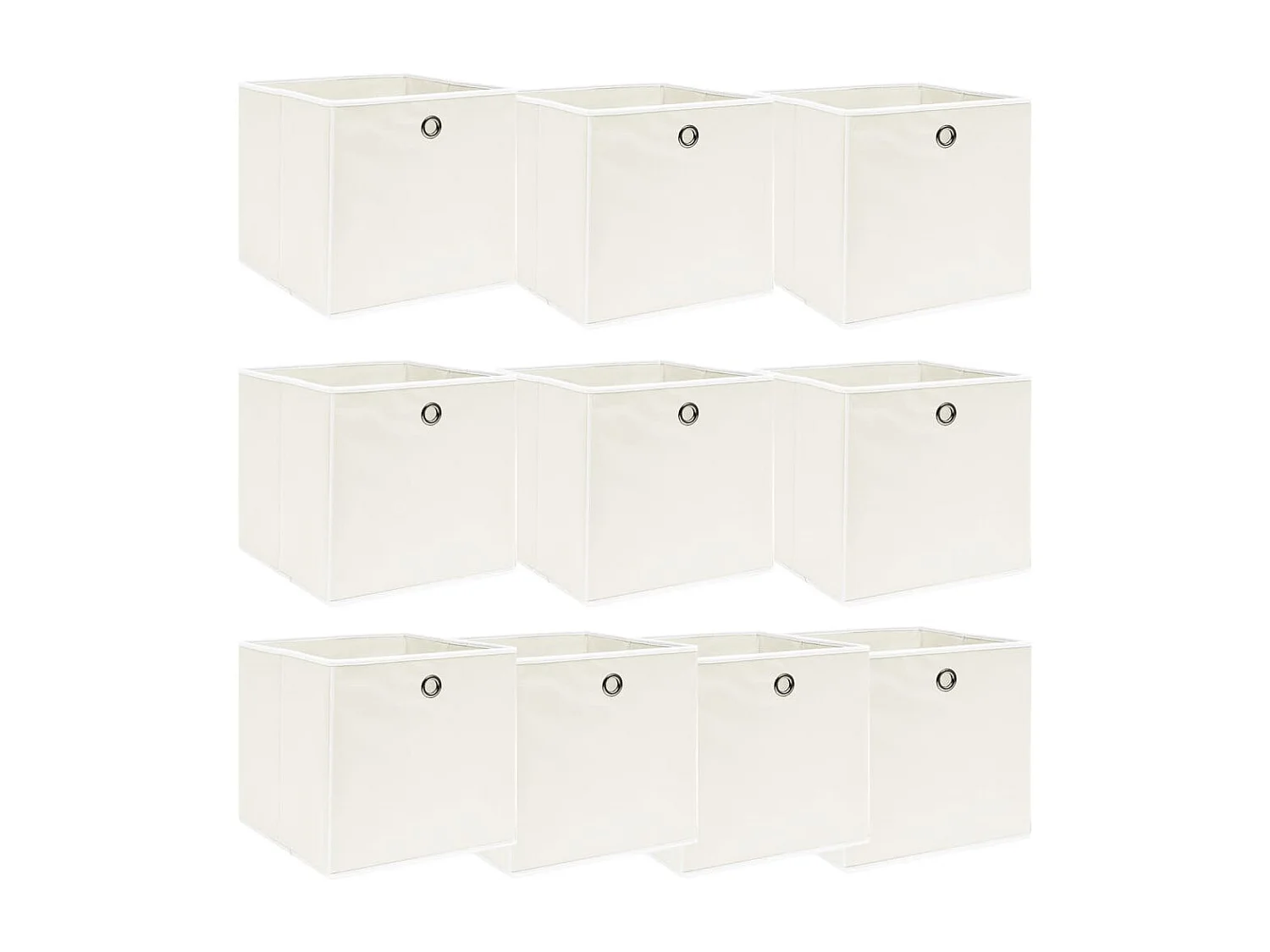 Boîtes de rangement 10 pcs Blanc 32x32x32 cm Tissu
