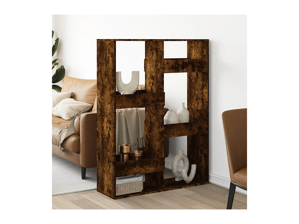 Gerookte eikenhouten scheidingswand 100x33x135 cm bewerkt hout