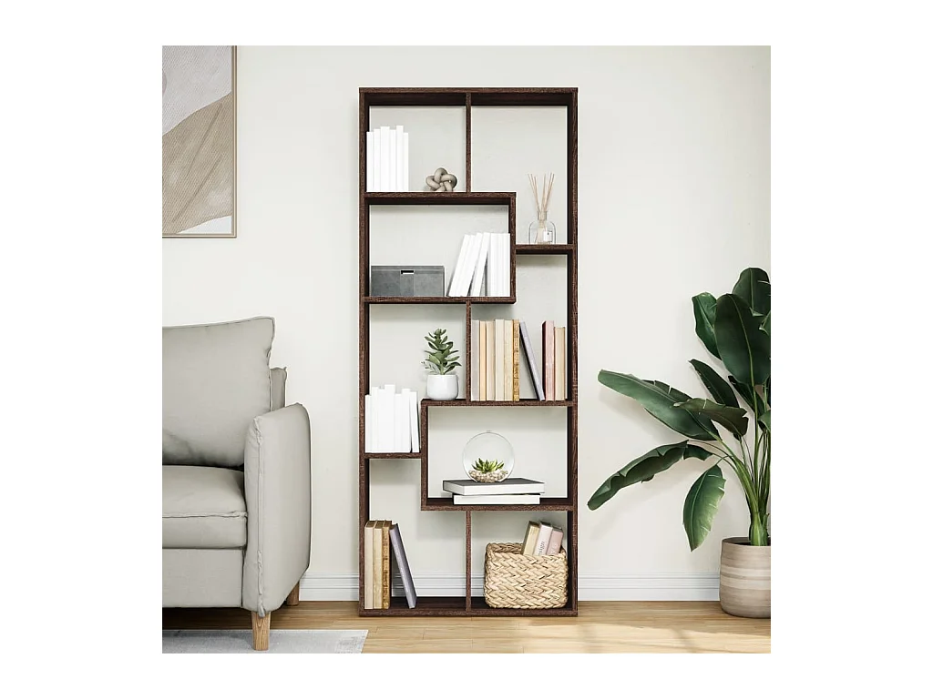 Mensola divisoria in rovere marrone 67x25x161,5 cm