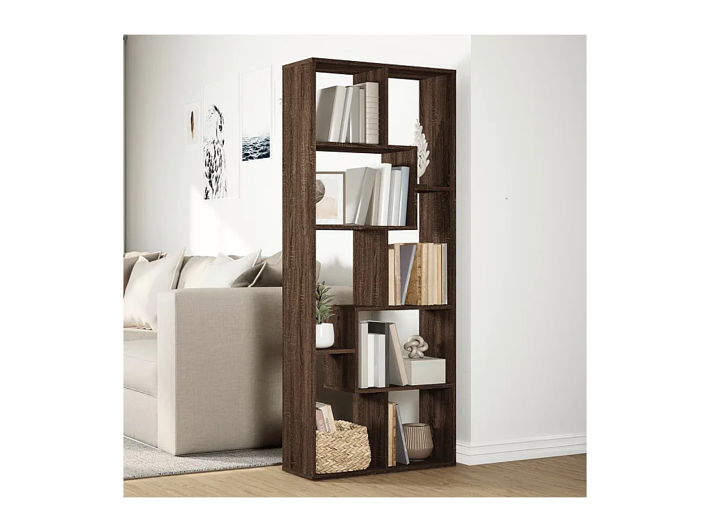 Mensola divisoria in rovere marrone 67x25x161,5 cm