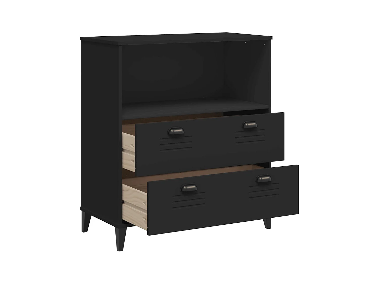 Libreria VIKEN nera 80x40x90 cm in legno ingegnerizzato