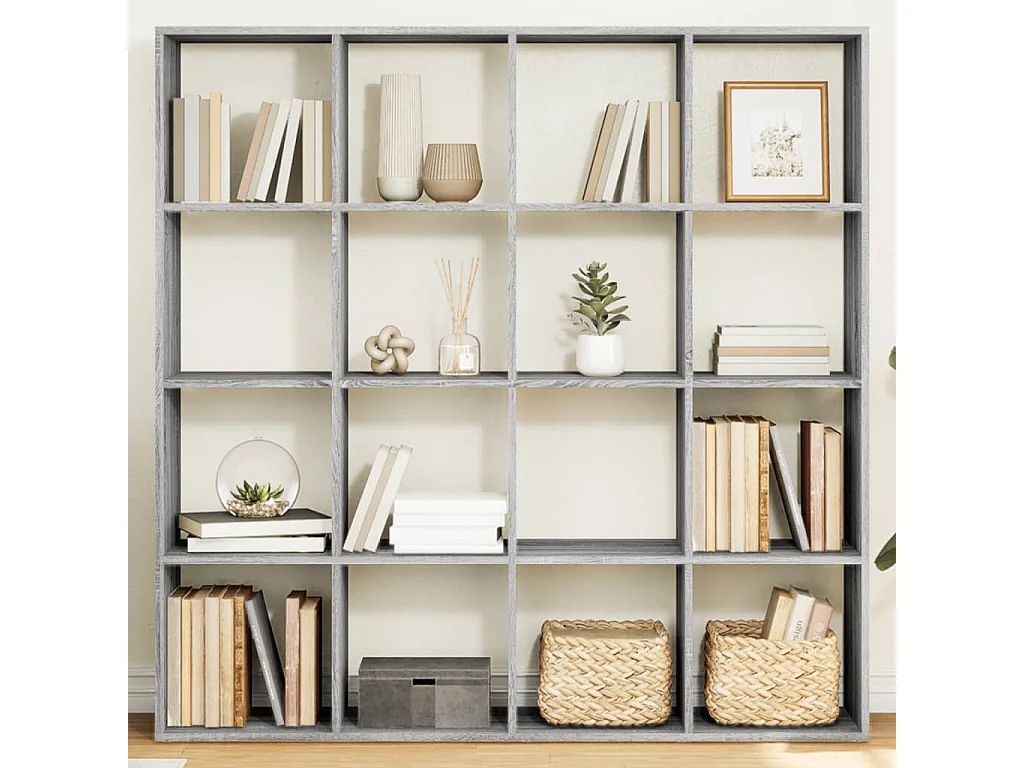 Libreria grigia Sonoma 137,5x29x137,5 cm in legno ingegnerizzato