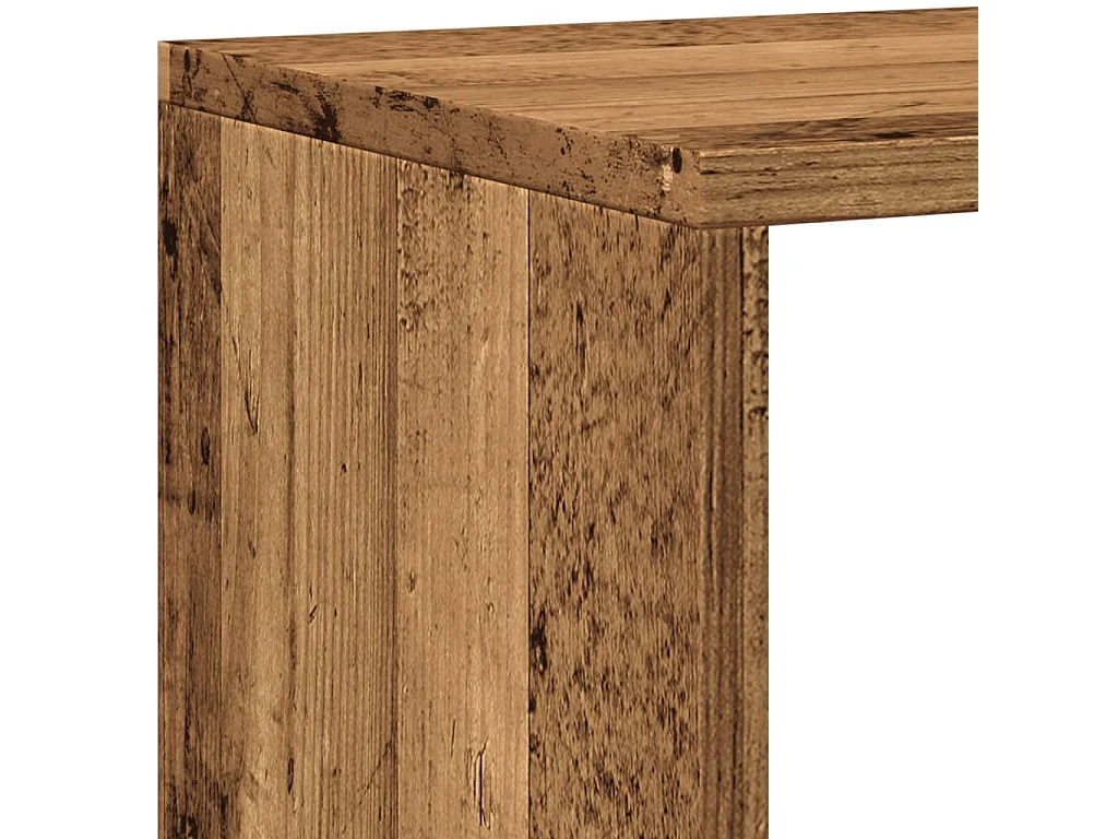 Bibliothèque vieux bois 137,5x29x137,5 cm bois d'ingénierie