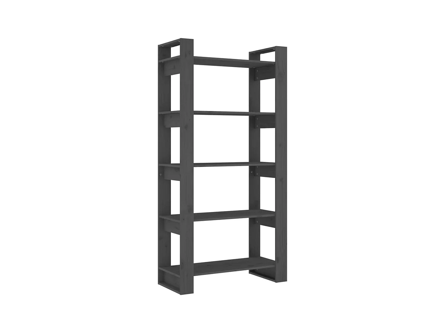 Bibliothèque/Séparateur de pièce Gris 80x35x160 cm Bois massif