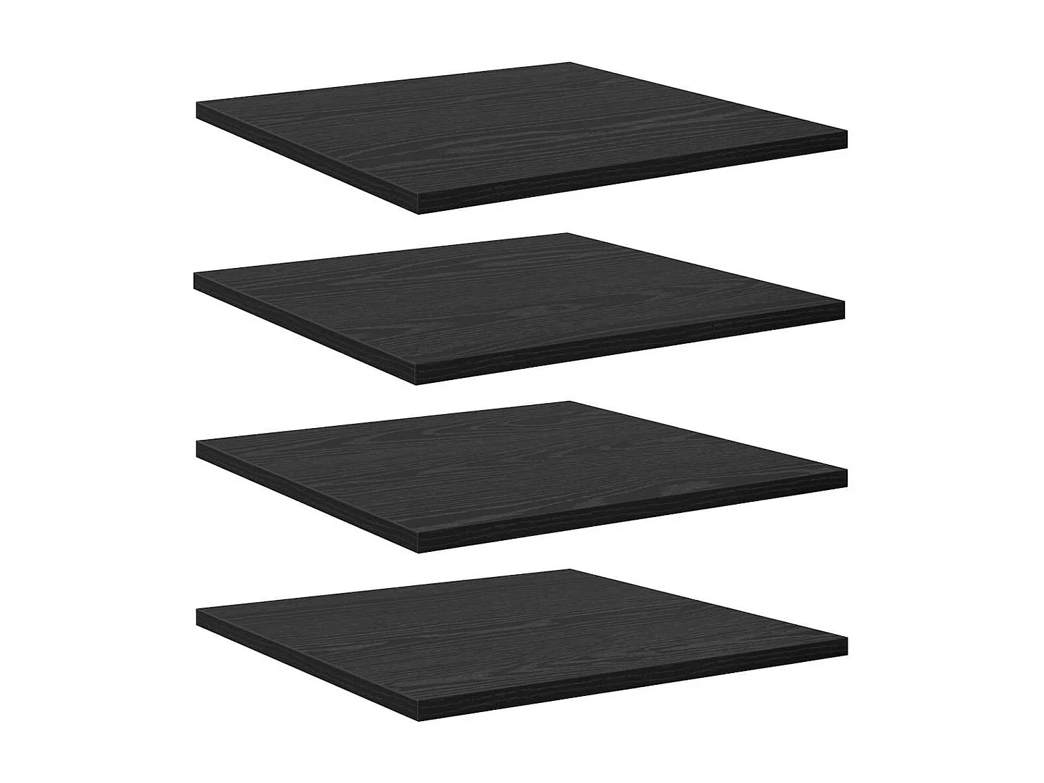 Libreria 4 pezzi Nero 40 x 40 x 1,5 cm Legno ingegnerizzato