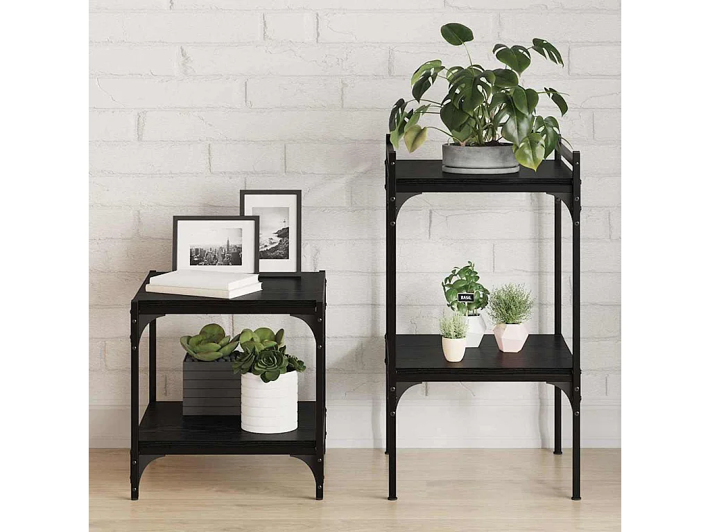 Libreria 4 pezzi Nero 40 x 40 x 1,5 cm Legno ingegnerizzato