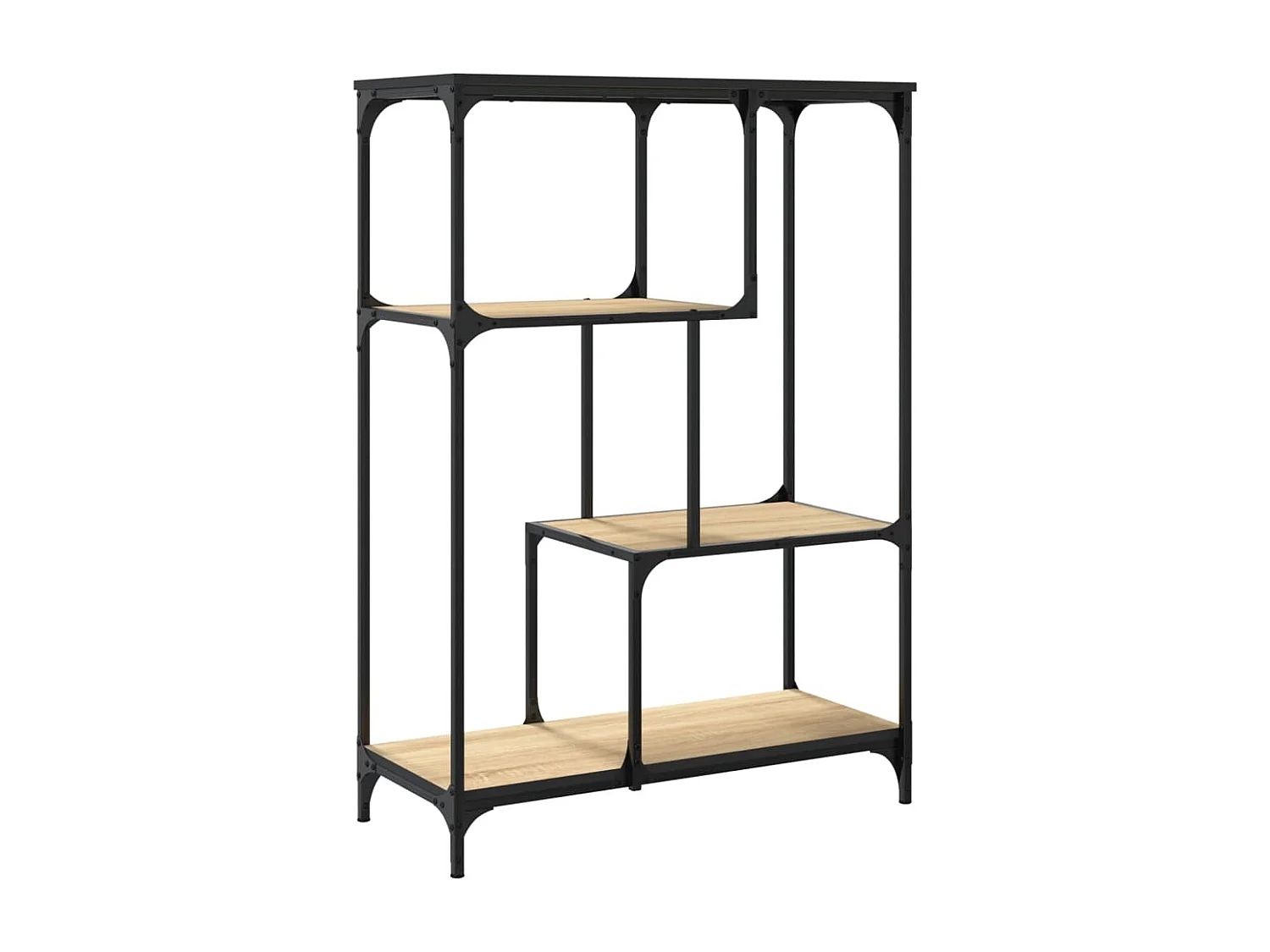 Bibliothèque chêne sonoma 81x36x115 cm bois ingénierie et acier