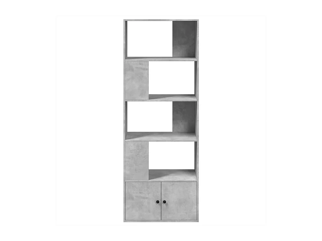 Betongrijze boekenkast 70x36x189 cm bewerkt hout