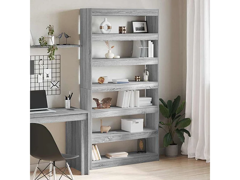 Libreria Sonoma Grey 100 x 30 x 198 cm in legno ingegnerizzato