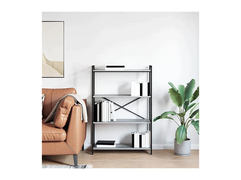 Bibliothèque Sonoma gris 80 x 30 x 118 cm Bois d'ingénierie