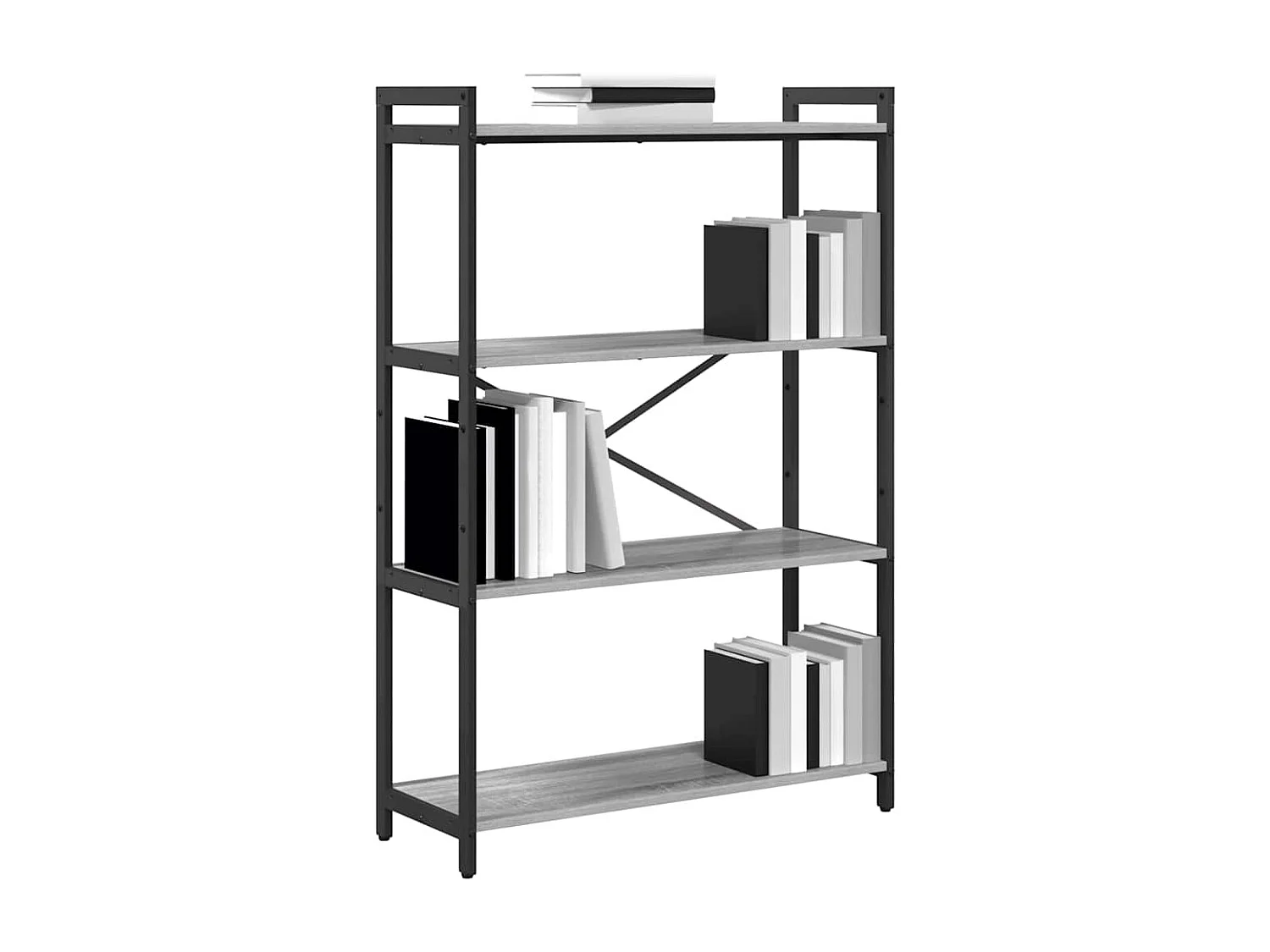 Bibliothèque Sonoma gris 80 x 30 x 118 cm Bois d'ingénierie