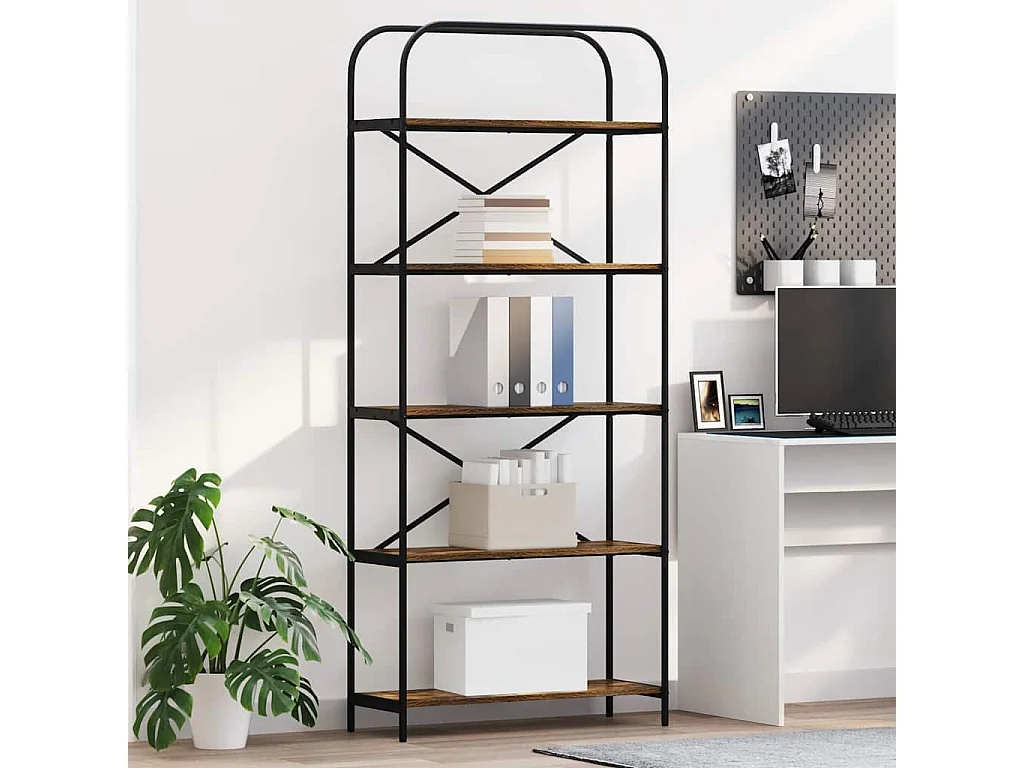 Étagère Chêne fumé 80 x 30 x 183 cm Bois d'ingénierie