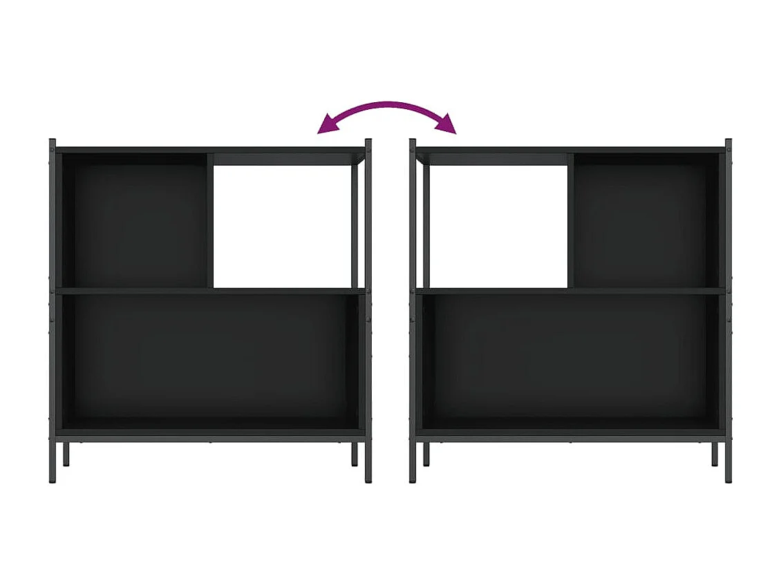 Schwarzes Bücherregal 72x28x77,5 cm Holzwerkstoff