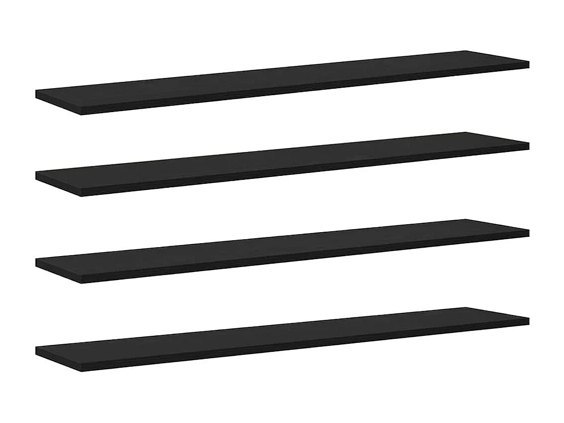 Étagère à livres 4 pcs Noir 100 x 20 x 1.5 cm Bois d'ingénierie