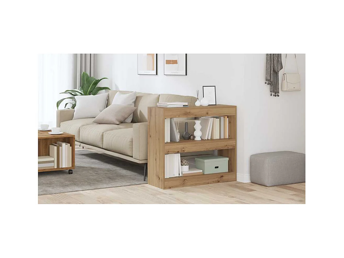 Bibliothèque/Séparateur de pièce chêne artisanal 80x30x72 cm