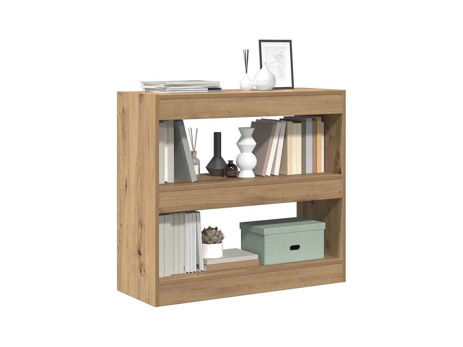 Bibliothèque/Séparateur de pièce chêne artisanal 80x30x72 cm