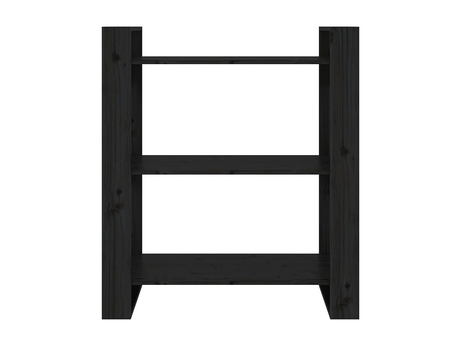 Libreria/Divisorio Nero 80x35x91 cm Pino Massiccio