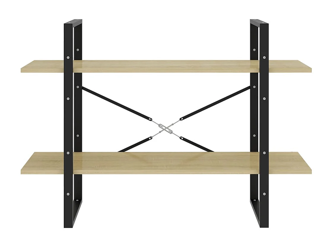 Bibliothèque à 2 niveaux chêne sonoma bois d'ingénierie