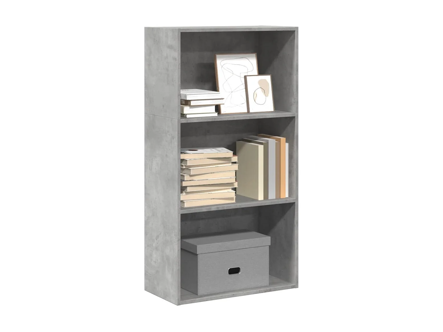 Librería de hormigón gris 60x30x114 cm madera de ingeniería