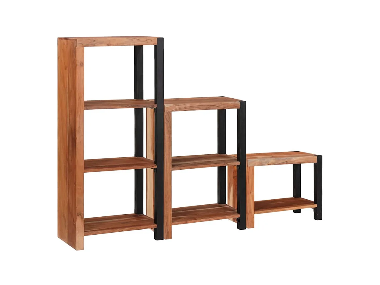 Étagère 3 pcs Marron 50 x 30 x 110 cm Bois d'acacia massif