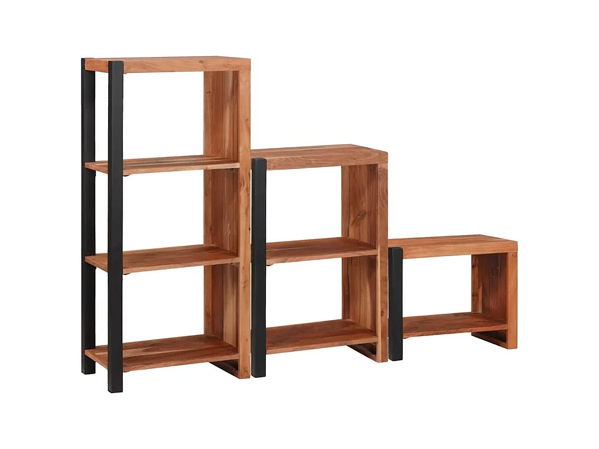 Étagère 3 pcs Marron 50 x 30 x 110 cm Bois d'acacia massif