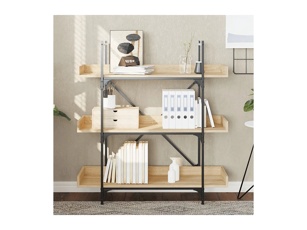 3-laags boekenkast Sonoma eiken 100x33x108,5 cm