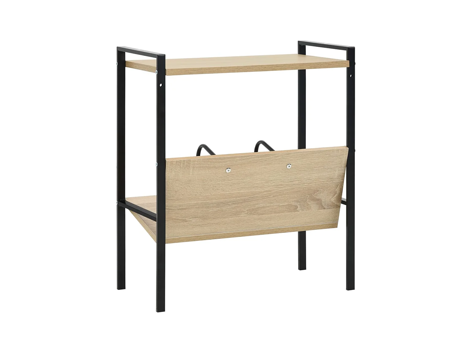 Libreria a 2 ripiani in rovere nero 52x28x59 cm in legno ingegnerizzato