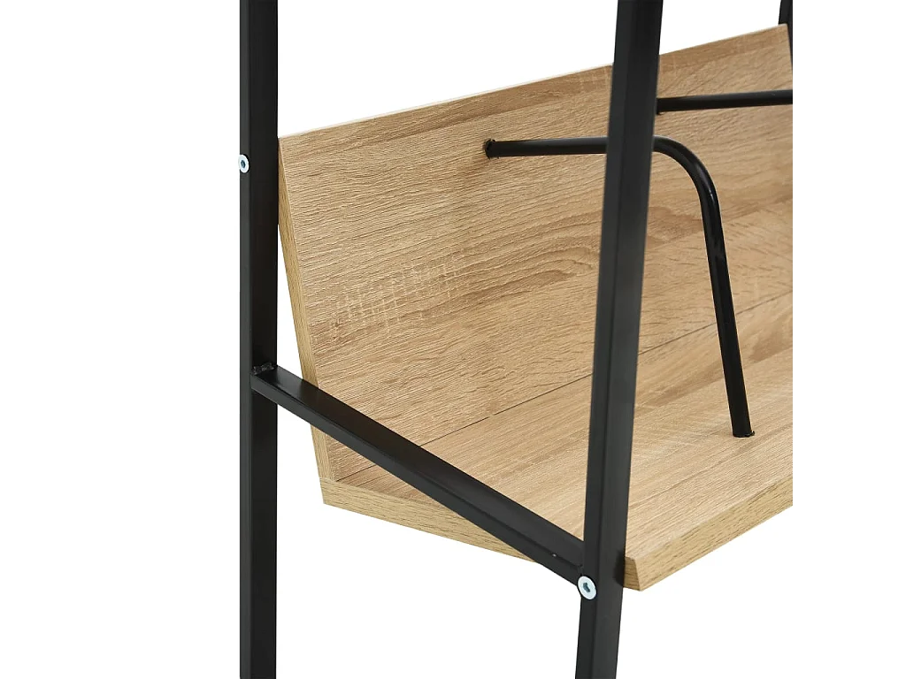 Bibliothèque 2 niveaux noir chêne 52x28x59 cm bois d'ingénierie