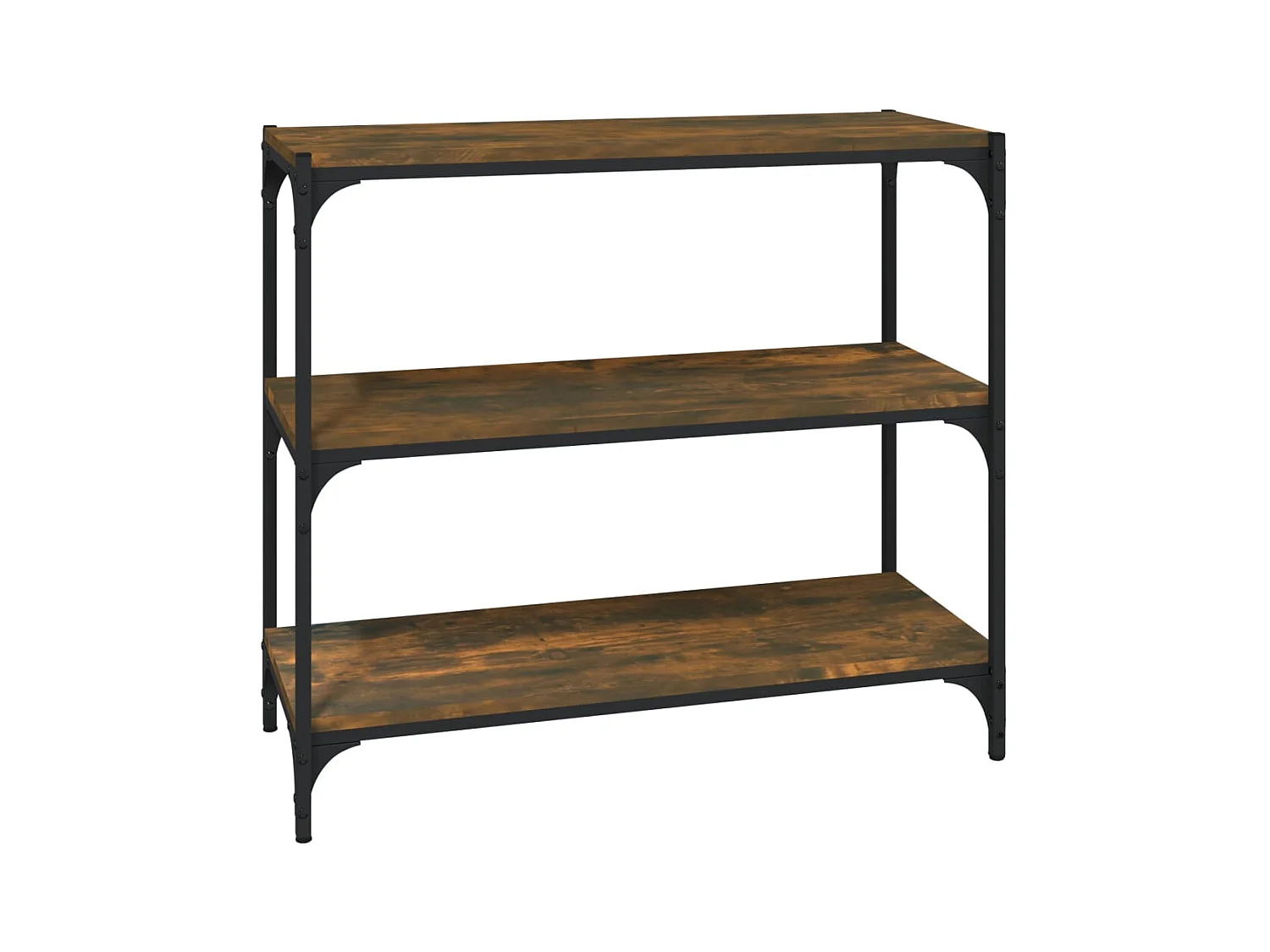 Bibliothèque Chêne fumé 80x33x70,5cm Bois d'ingénierie et acier