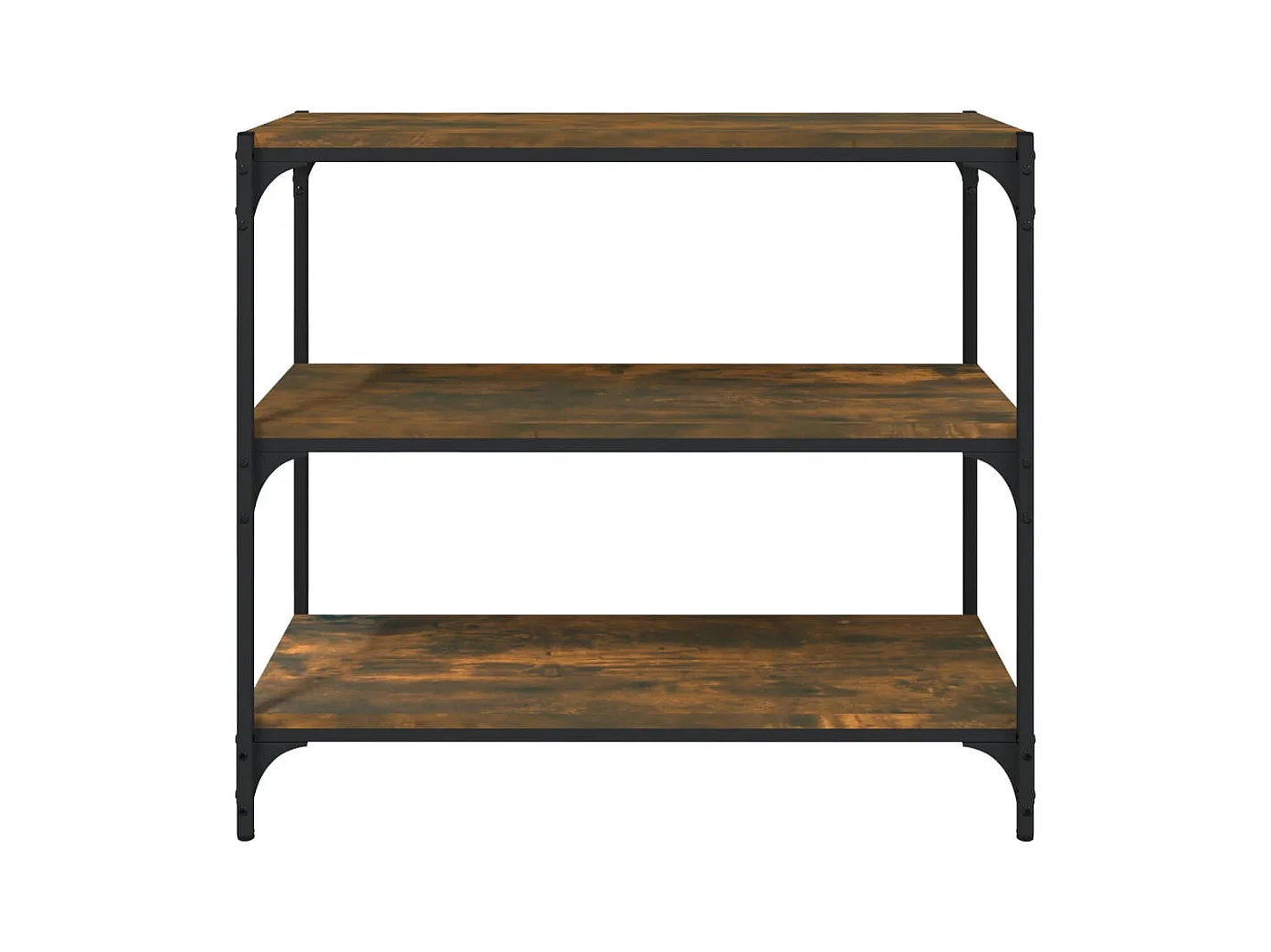 Bibliothèque Chêne fumé 80x33x70,5cm Bois d'ingénierie et acier