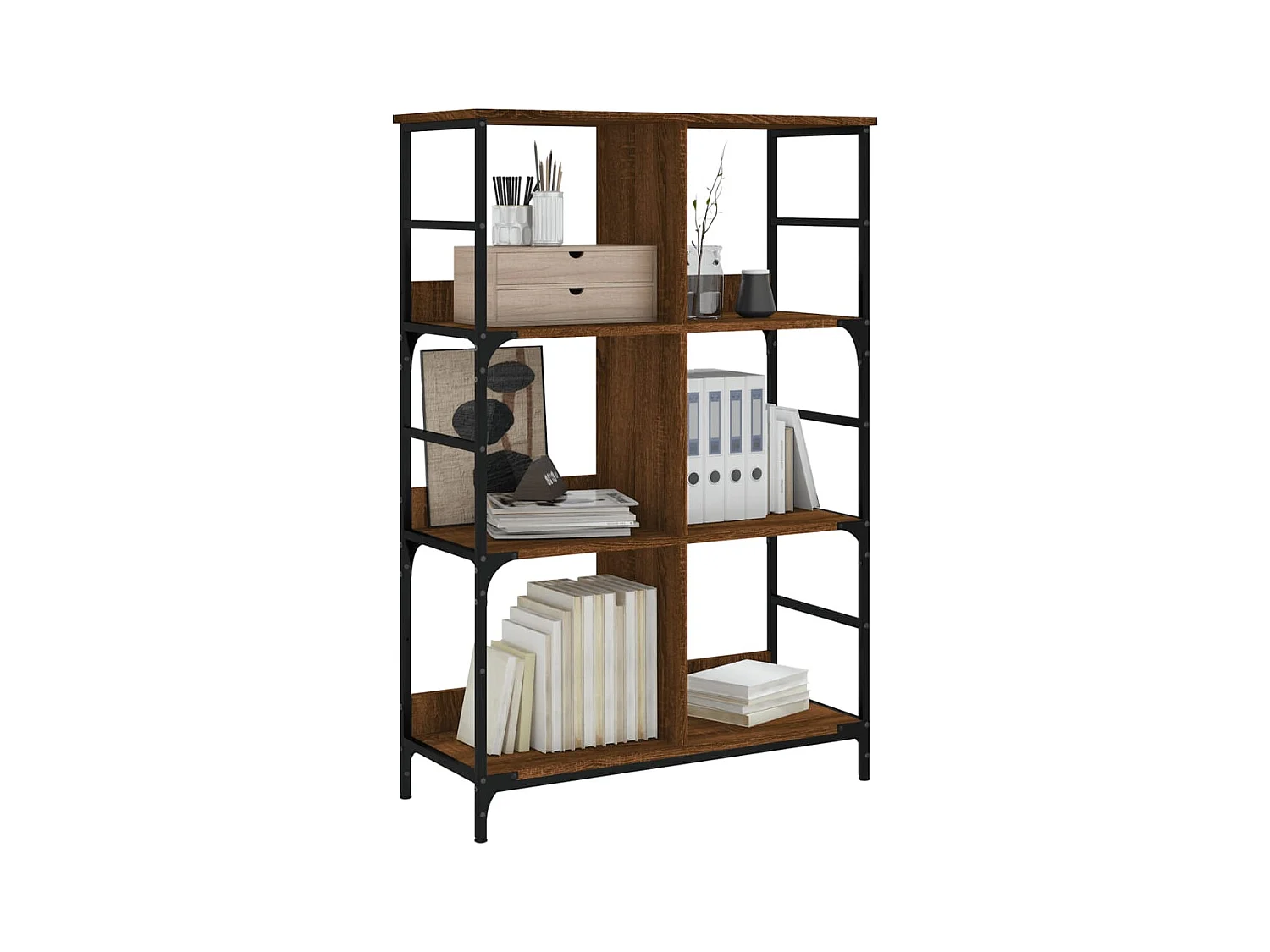 Librería de roble marrón 78,5x33x117,5 cm madera de ingeniería