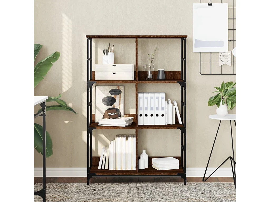 Libreria in rovere marrone 78,5x33x117,5 cm in legno ingegnerizzato