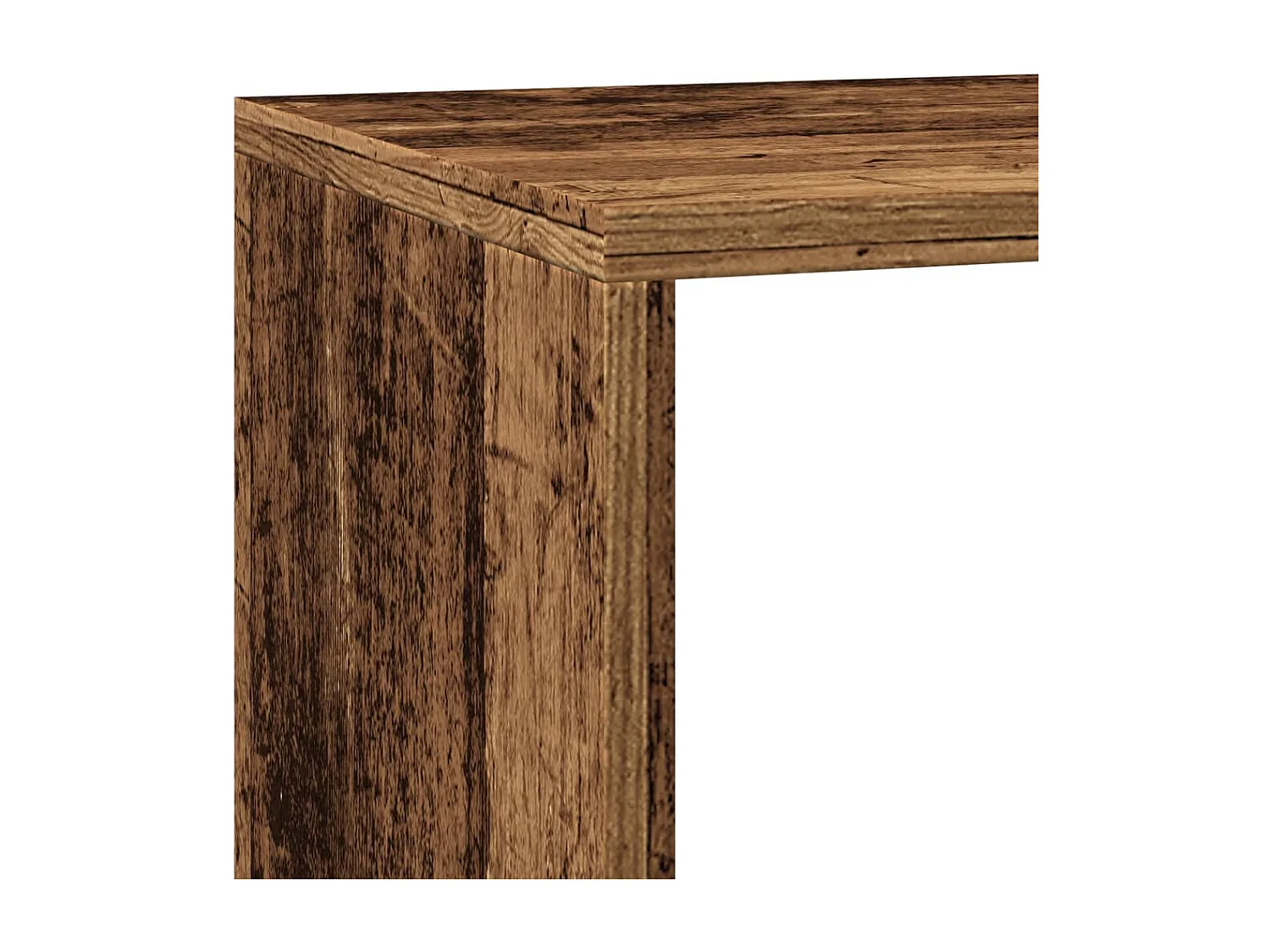 Étagère séparatrice de pièce à 3 niveaux vieux bois