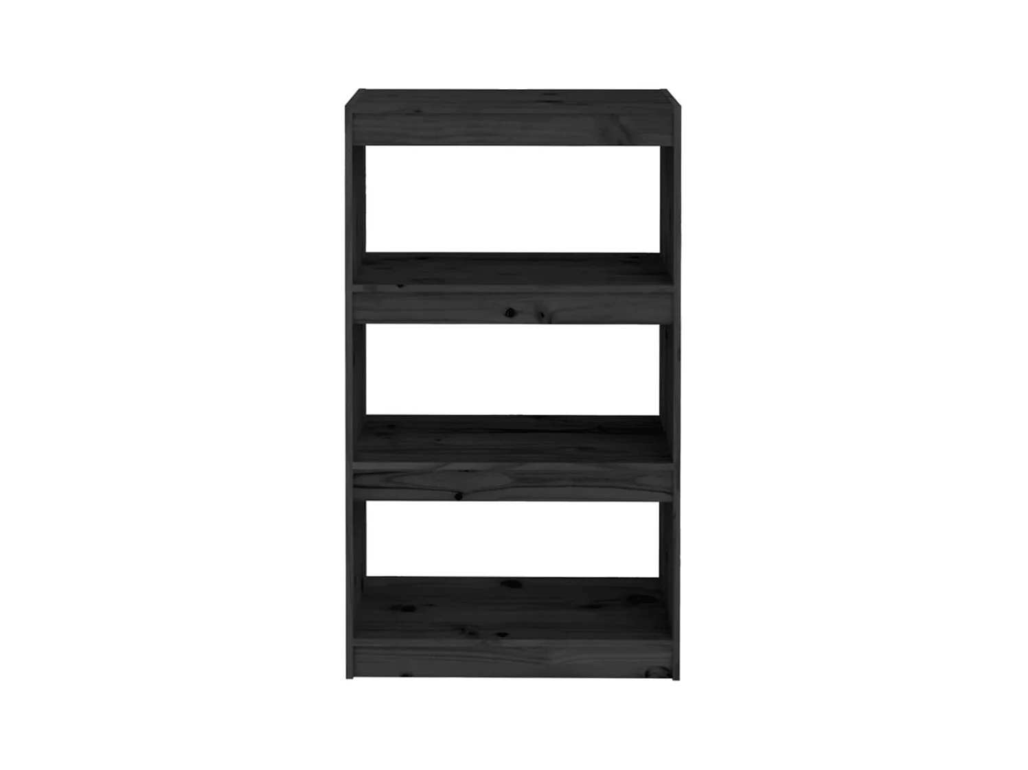 Bibliothèque/Séparateur de pièce Noir 60x30x103,5 cm Pin massif