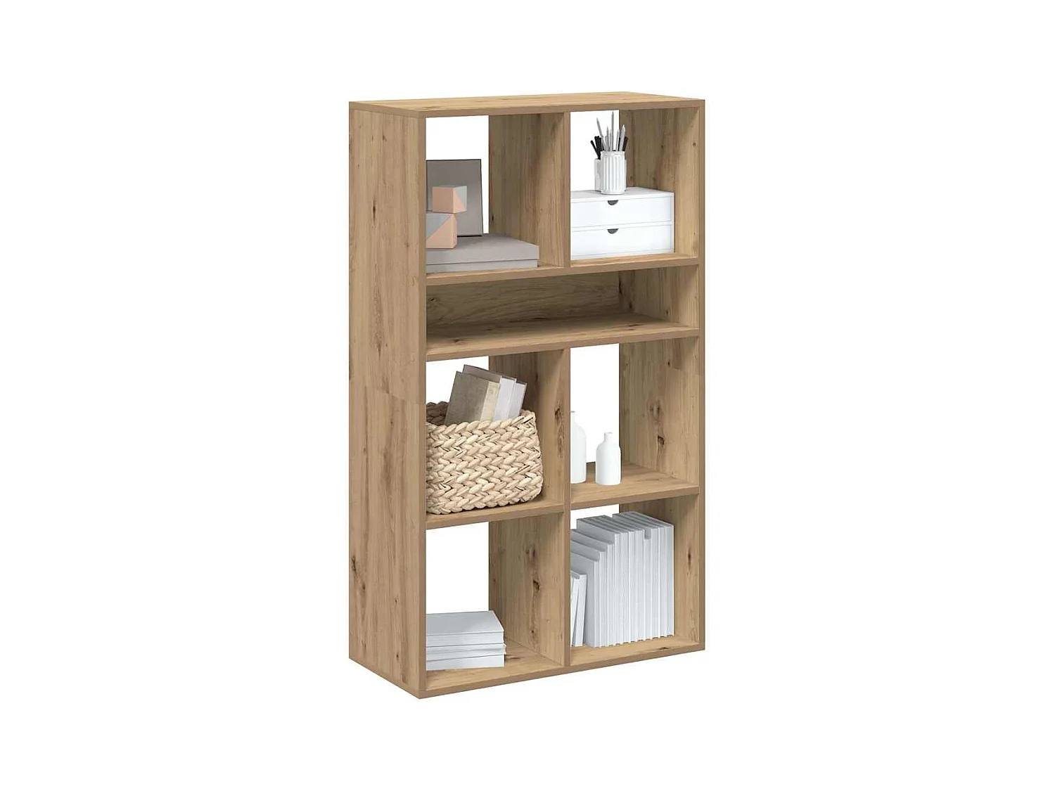 Libreria artigianale in rovere 66x31x112 cm in legno ingegnerizzato
