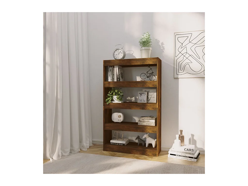 Bibliothèque/Séparateur de pièce Chêne fumé Bois d'ingénierie